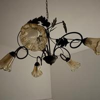 2 lampadari più 1 bajour in ferro battuto