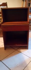 Comodino vintage anni '70 legno noce