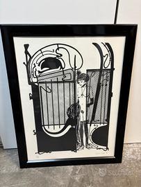 serigrafia Guido Crepax..Valentina al cancello 