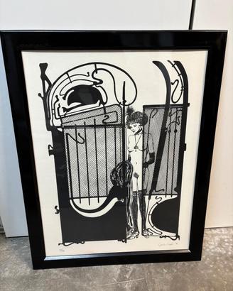 serigrafia Guido Crepax..Valentina al cancello 