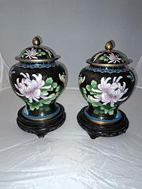 Coppia vasi Cloisonne anni 60