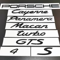 Loghi PORSCHE logo scritta nero lucido opaco