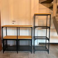 Scaffale x2 ikea industrial fjallbo legno massello