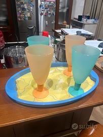 Set vassoio + 4 bicchieri Tupperware
