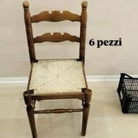 Sedie legno e paglia