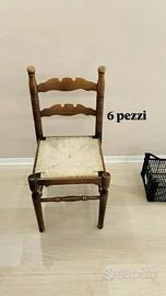 Sedie legno e paglia