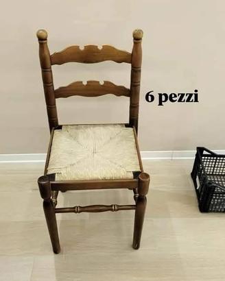 Sedie legno e paglia