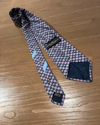 Ferragamo cravatta in seta blu
