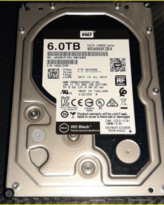 Hard Disk HD Western Digital Black  6TB WD6003FZBX