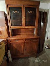 Credenza in legno e vetrine antica primi '900