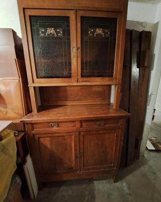 Credenza in legno e vetrine antica primi '900