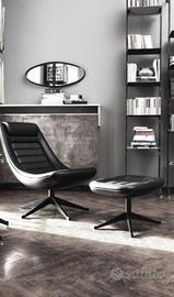 Poltrona e Pouf Lounge "Manzù" Alias. black 
