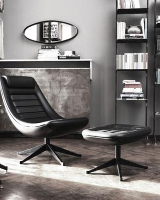 Poltrona e Pouf Lounge "Manzù" Alias. black 