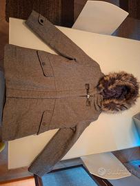 Cappotto bambina grigio con cappuccio