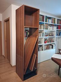 colonna frigo sportelli noce massello,