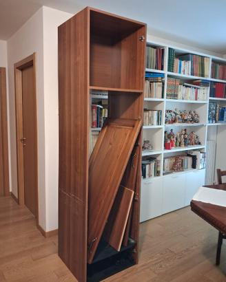 colonna frigo sportelli noce massello,