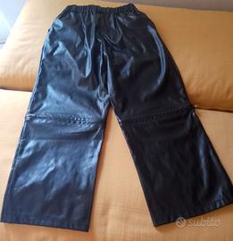 Pantalone in ecopelle nera da bambina