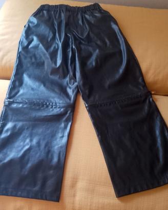 Pantalone in ecopelle nera da bambina