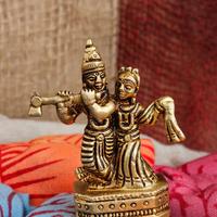 Radha e Krishna in ottone – statuetta sacra induis