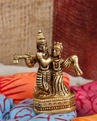 Radha e Krishna in ottone – statuetta sacra induis