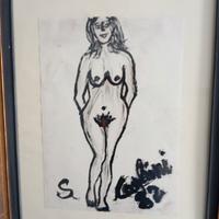 nudo del Caglioni olio su carta