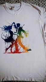 T-shirt dipinta a mano – Color Dance 