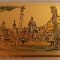 SERIGRAFIA LAMINATA IN ORO DI MAURO ZIROLI, 8x10cm