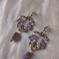 Orecchini Viola a Foglia pietre di resina pendenti
