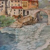 Ivrea. Canavese. ponte vecchio. Acquerello