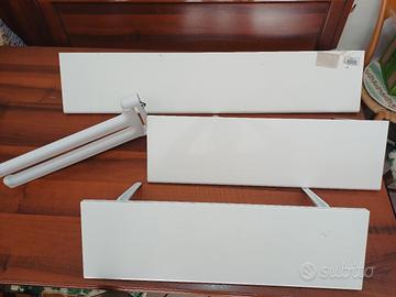 Lotto 3 mensole laccate bianche e portasciugamani 