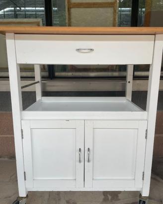 Carrello da cucina con piano in legno