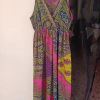 vestito lungo in seta, taglia unica, veste max 52