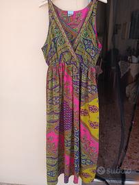 vestito lungo in seta, taglia unica, veste max 52