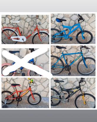 8 biciclette usate di tutte le misure 