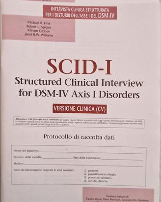 Due fascicoli Schid-I  del DSM-IV