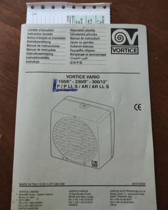 Aspiratore aria Vortice