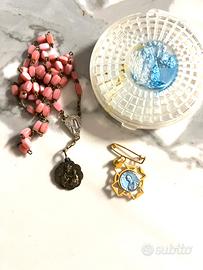 Rosario antico B.V.e spilla S. Giuseppe Cottolengo