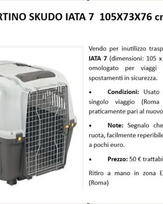 Trasportino skudo iata 7 - 105 x 73 x 76