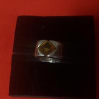 anello in ambra e argento 