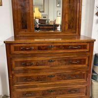 CASSETTIERA COMO' IN LEGNO CON SPECCHIO INIZI DEL