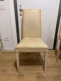 6 Sedie eco pelle color panna