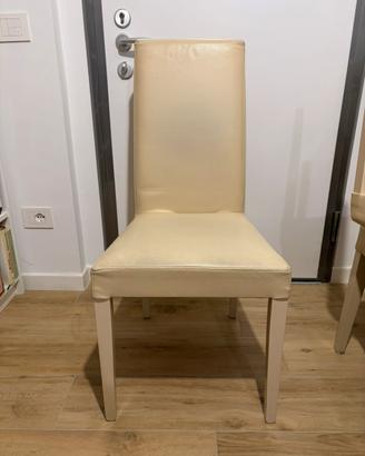 6 Sedie eco pelle color panna