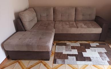 Divano Angolare ad Isola con Pouf Contenitore 