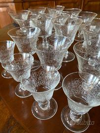 Set calici/coppe dessert vetro inciso vintage