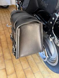 Borsa moto cuoio con sgancio rapido sotto chiave