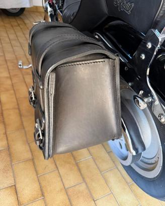 Borsa moto cuoio con sgancio rapido sotto chiave