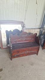 Mobile bagno con specchio + cassapanca legno