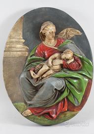 Icona antico bassorilievo in  stucco XIX