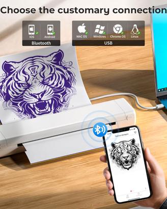 Stampante termica portatile bluetooth stencil tatt