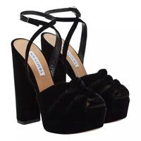 Sandali platform in velluto